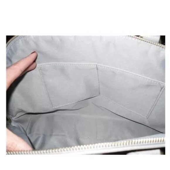 BCBG Gray Hobo Handbag Tote Shopper Purse Bag GOLD Grey Hardware BOHO Dome - Picture 11 of 12